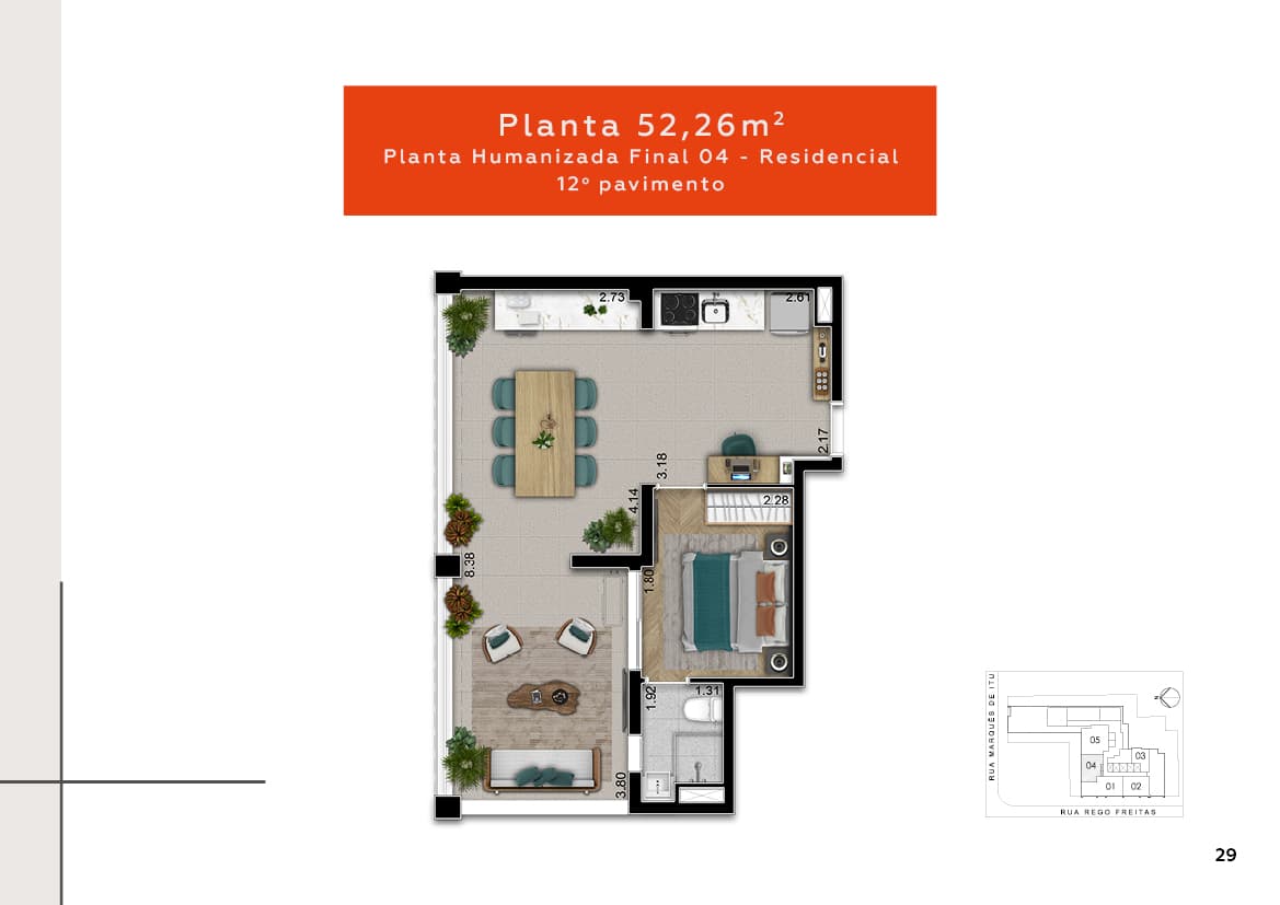 Planta 52,26m²