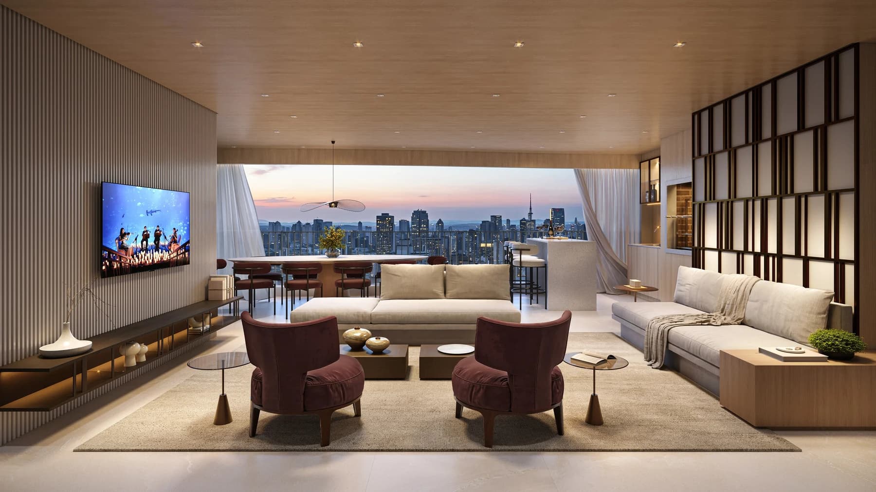 Living - 120m2 - Perspectiva Ilustrada Infinity