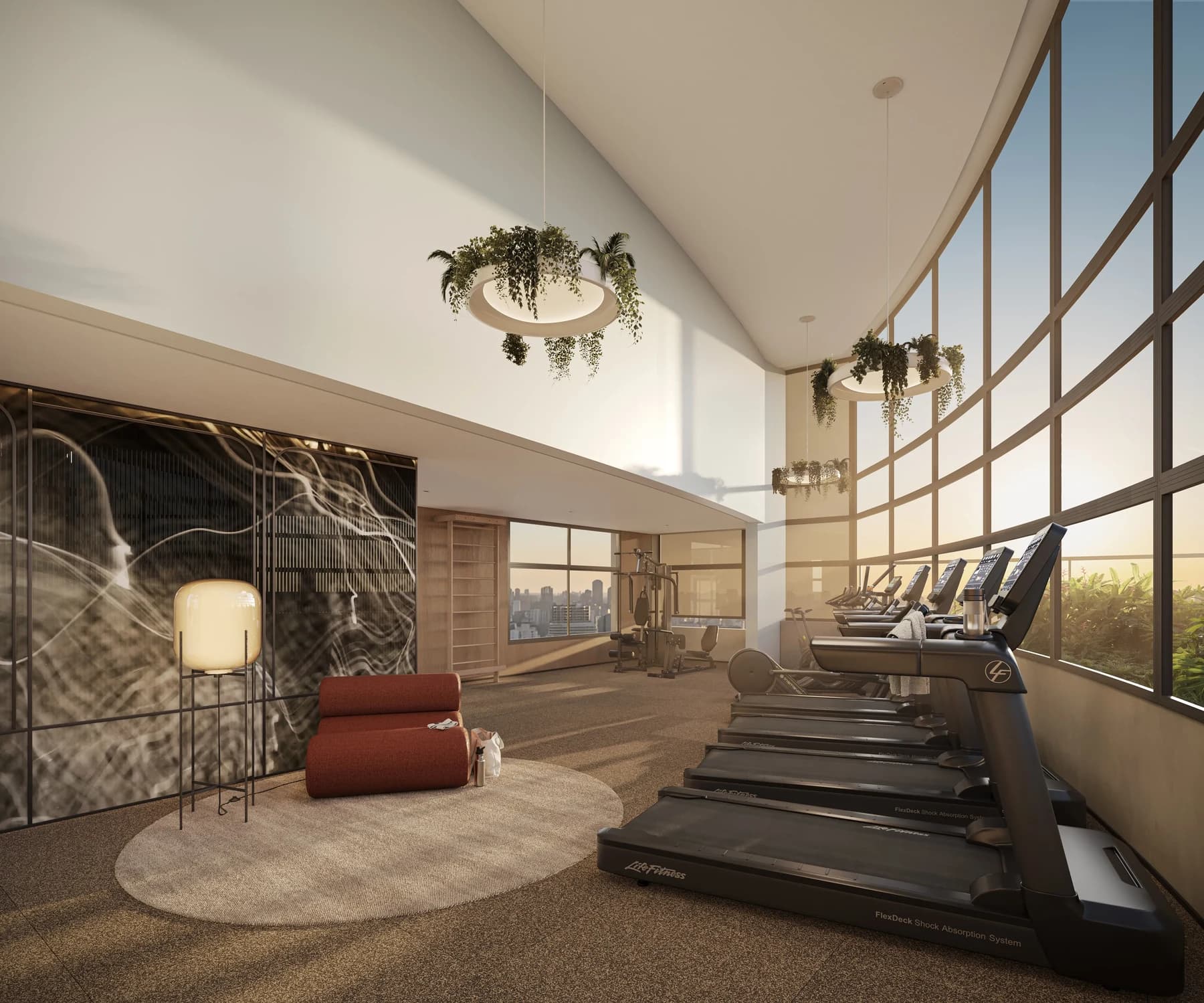 Fitness Rooftop - Perspectiva Ilustrada Infinity