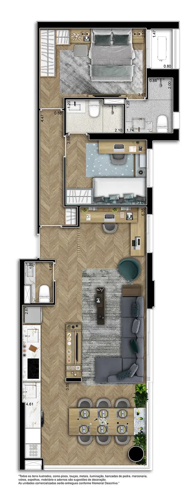 Planta 79m² Ampliado