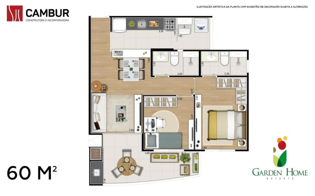 Planta 60m²